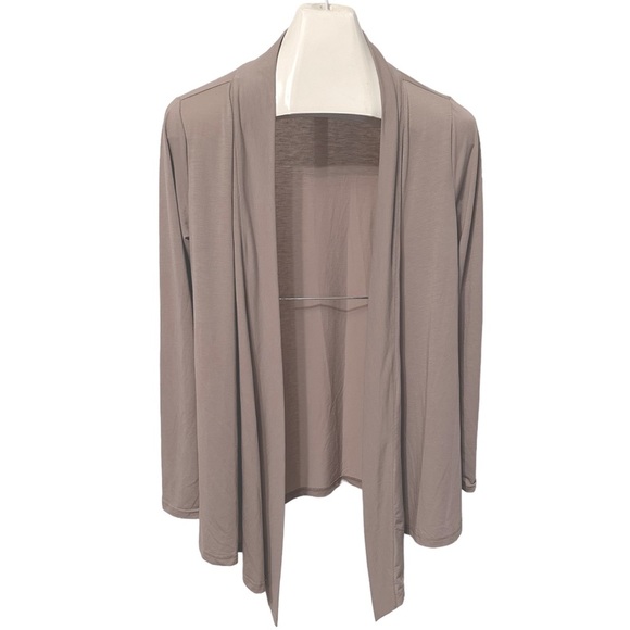 Eddie Bauer Sweaters - EDDIE BAUER tan ultra light open front knit cardigan size Medium